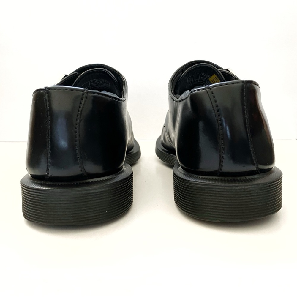 DR. MARTENS BLACK LEATHER MILLER SILVER BUCKLE DETAIL LOAFER DRESS SHOES - Picture 4 of 10